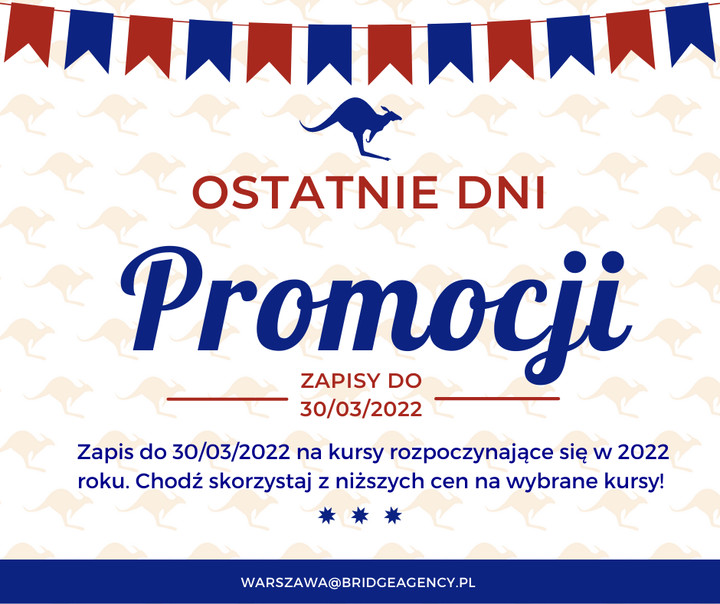 OSTATNIE DNI PROMOCJI ⏰ 
Chcesz wyjechać do Australii i rozpocząć kurs college w Sydney lub Mel